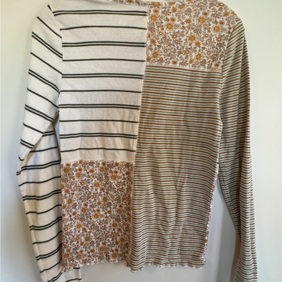 American Eagle Outfitters Floral and Striped Patchwork Long Sleeve Medium - Picture 5 of 5